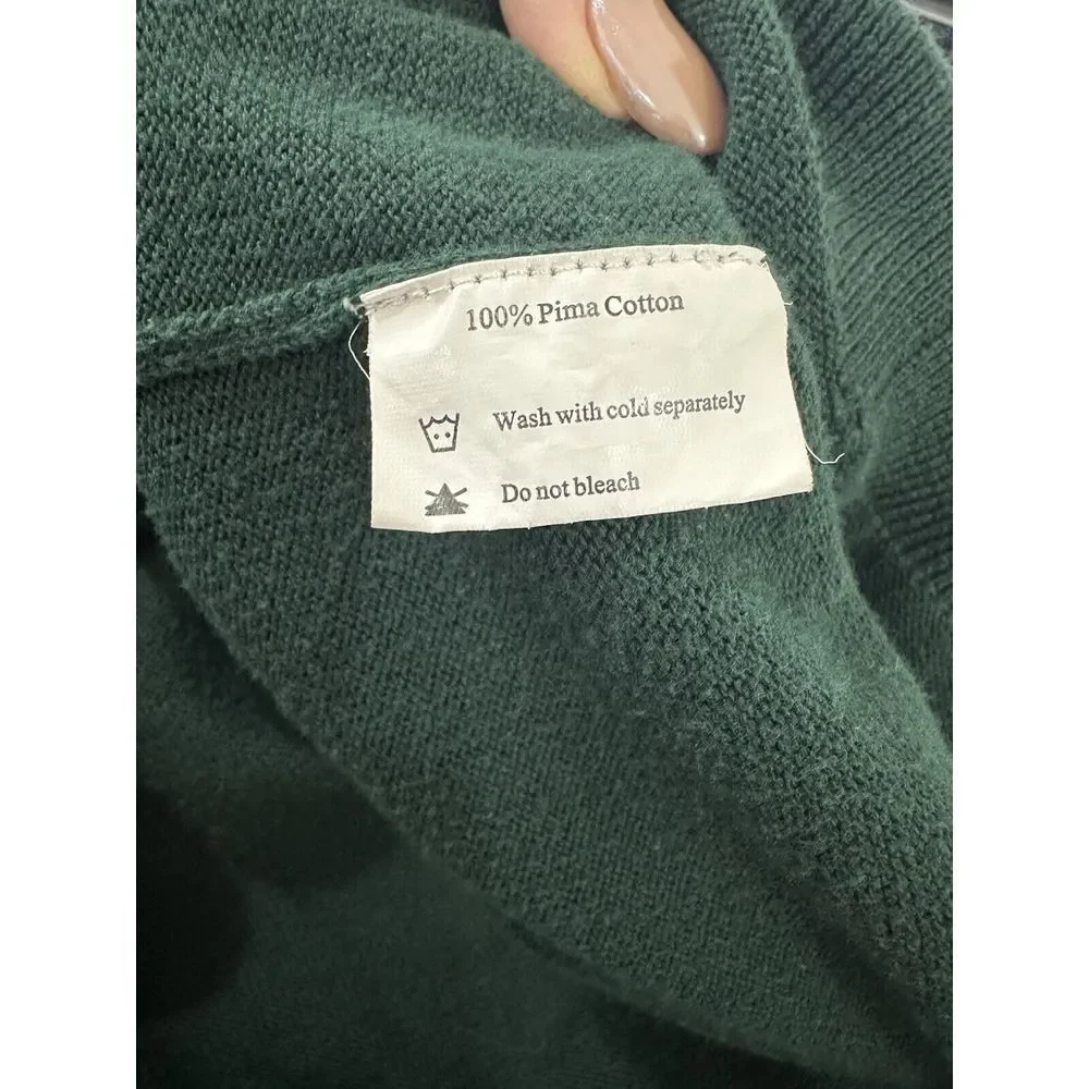 Sojrn Sweater Vest Mens XL Green Zip Golf Pima Cotton Preppy Office Quiet Luxury
